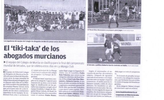 Tarso Fisioterapia, Colegio Abogados Murcia, Ganadores Mundial Fútbol
